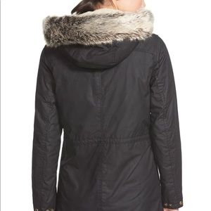 NWOT Barbour Black Kelsall Wax Parka size 8